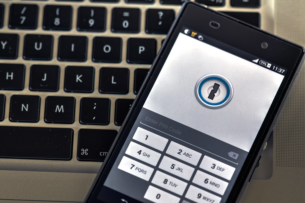 Phone lock and cybersecurity concept