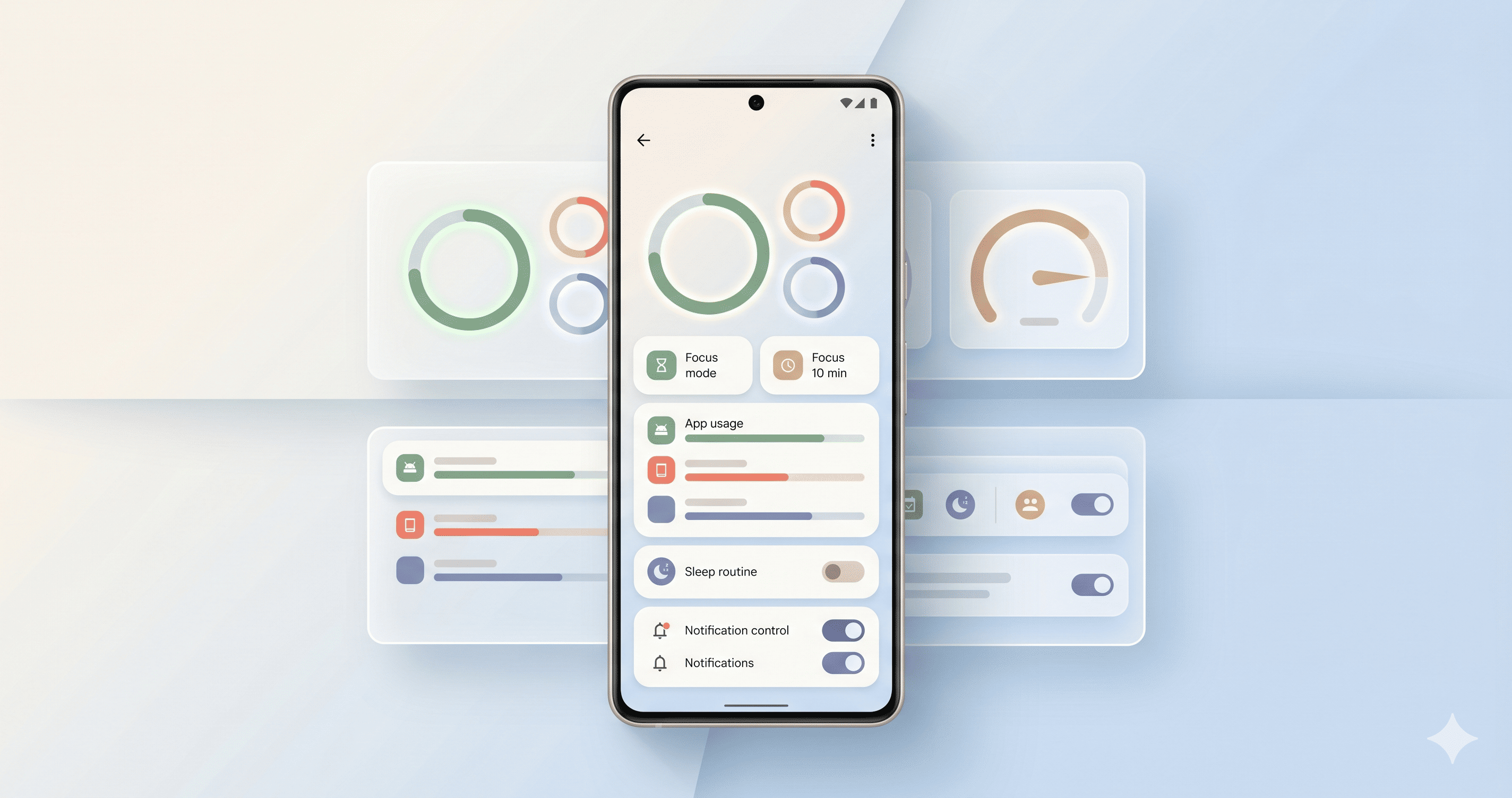 Android phone with a screen timer and focus mode